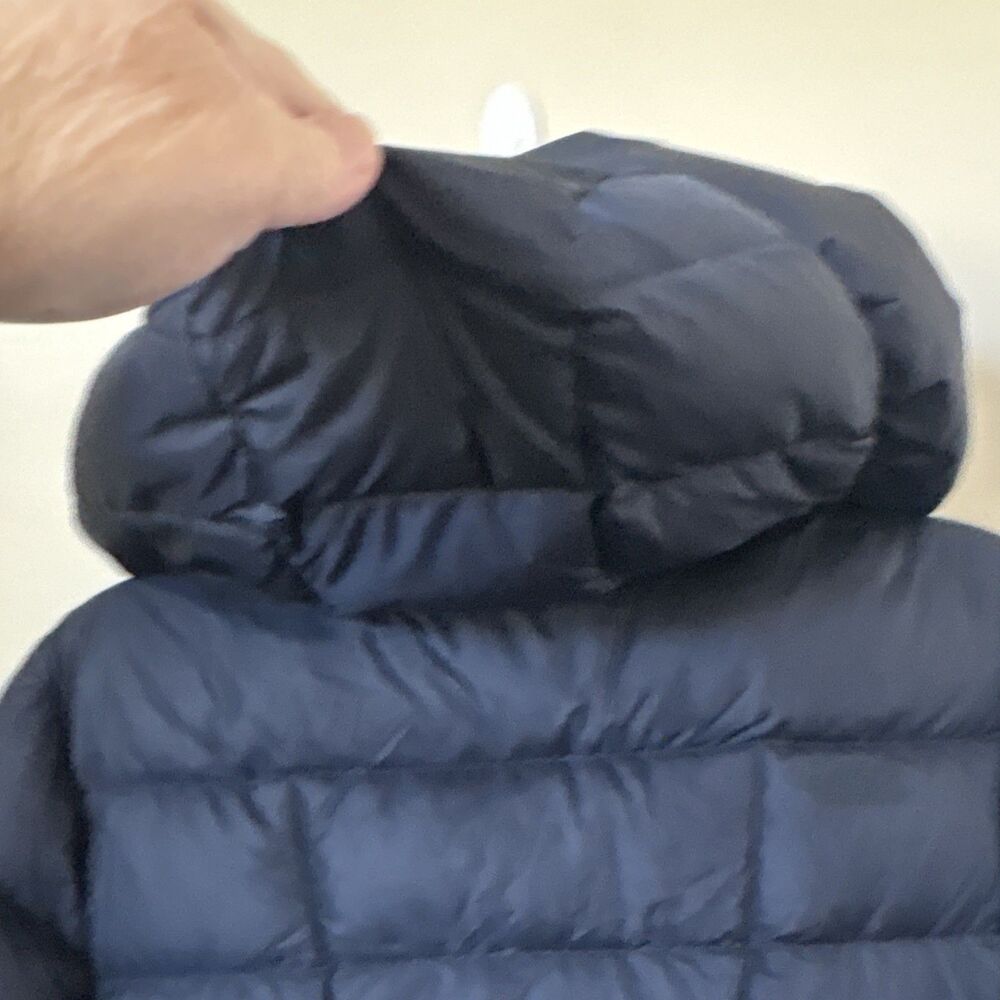 The North Face Women’s Navy Blue Hooded Full Zip Mid-Length Puffer Coat M - Picture 9 of 9